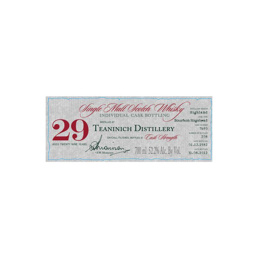 Teaninich Individual Cask Bottling 1982 29 Years Single Malt Whisky 2