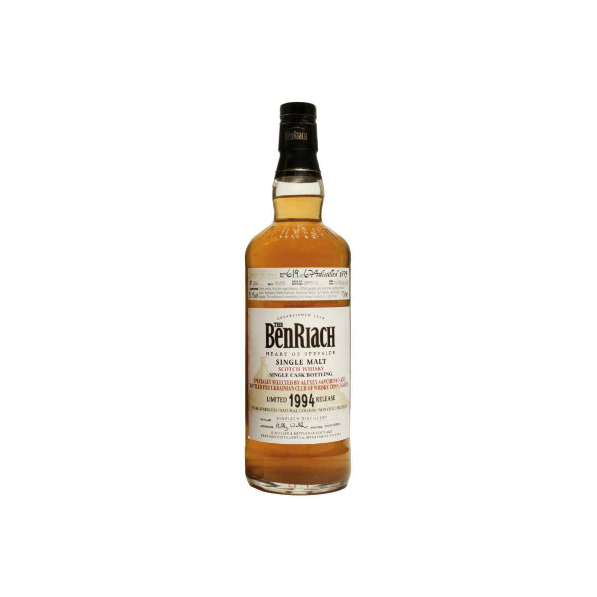 BenRiach Individual Cask Bottling 1994 18 Years Single Malt Whisky