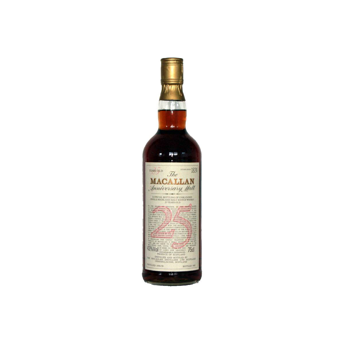 The Macallan 1958 25 Years Single Malt Whisky