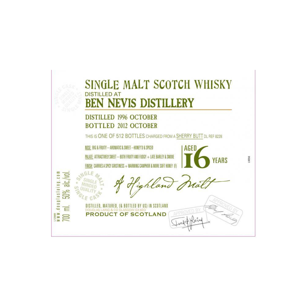 Ben Nevis Old Malt Cask 1996 16 Years Single Malt Whisky 2