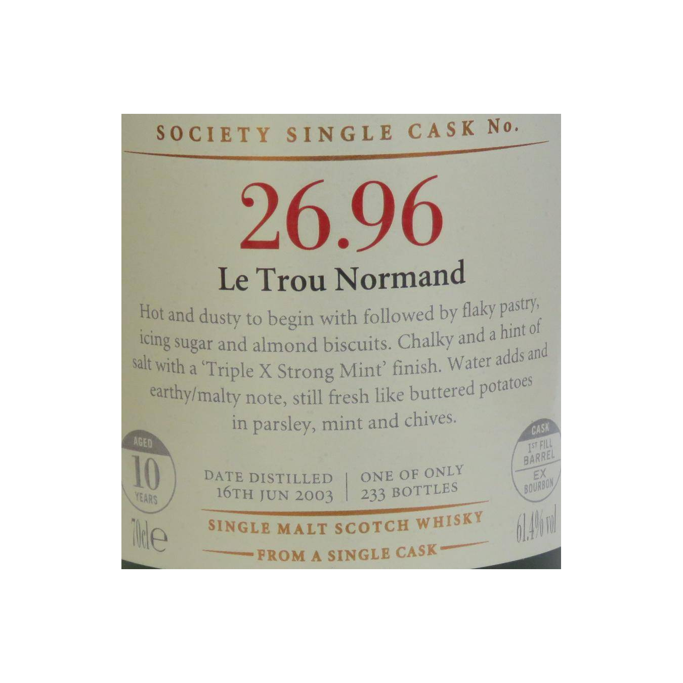 The Scotch Malt Whisky Society 2003 10 Years Single Malt Whisky 2