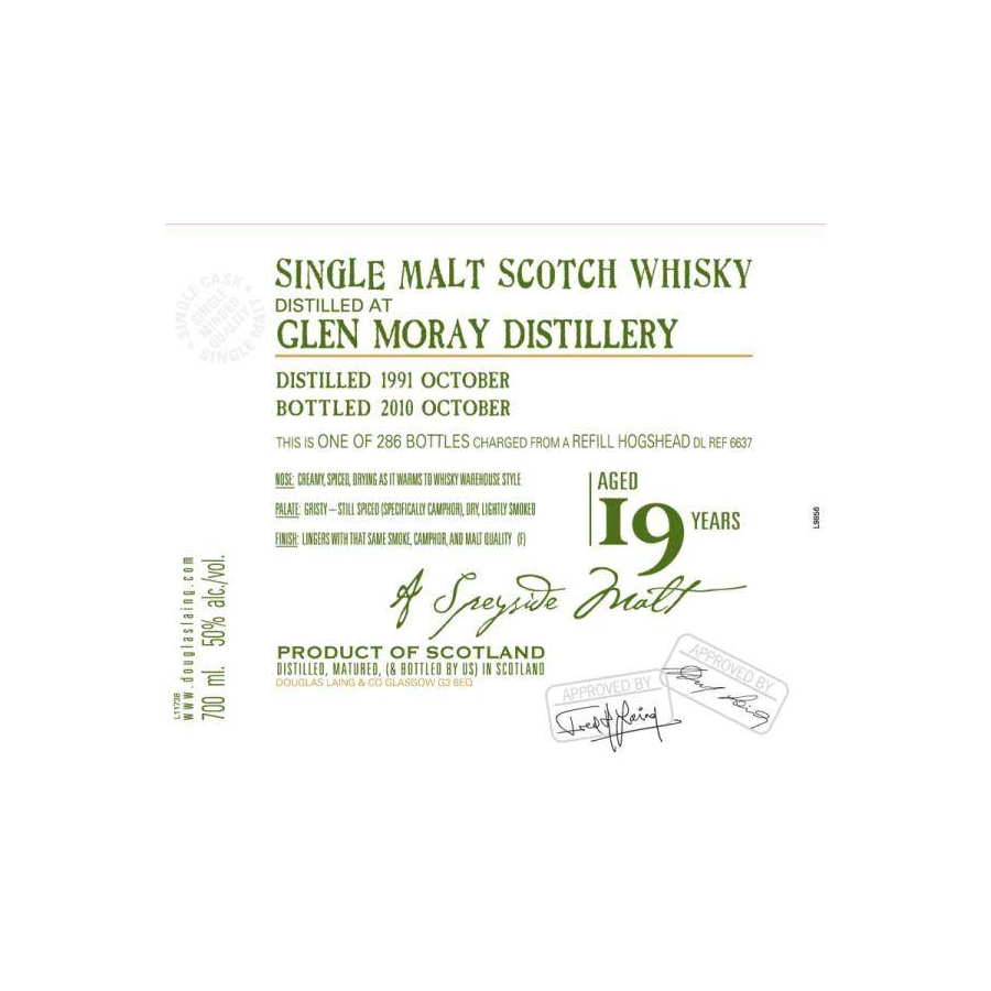 Glen Moray Old Malt Cask 1991 19 Years Single Malt Whisky
