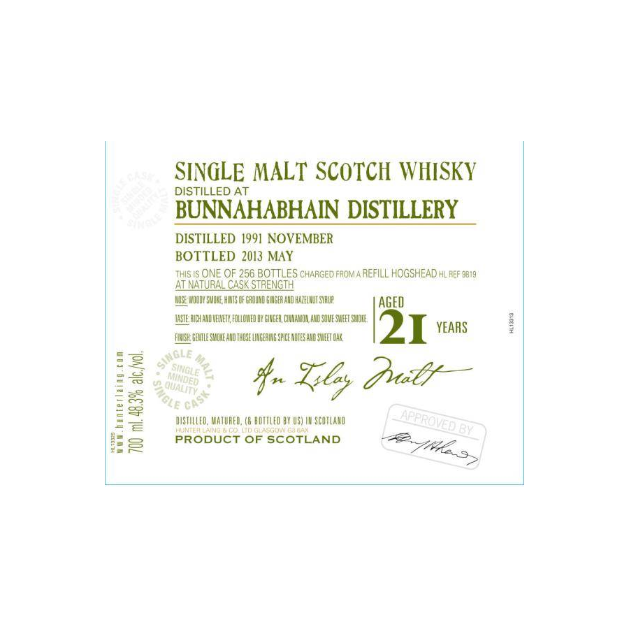 Bunnahabhain Old Malt Cask 1991 21 Years Single Malt Whisky 2