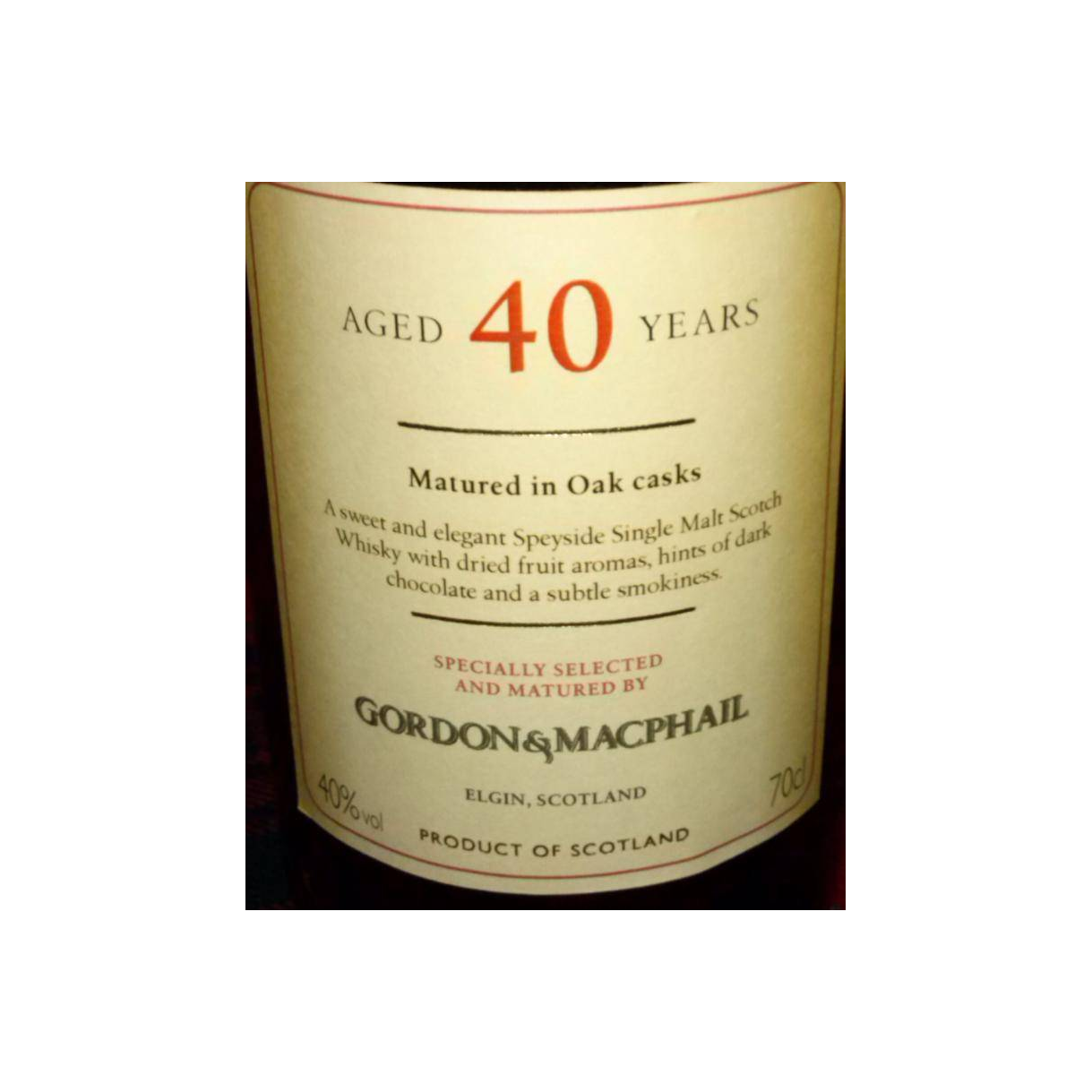 Gordon & MacPhail 40 Years Single Malt Whisky 3