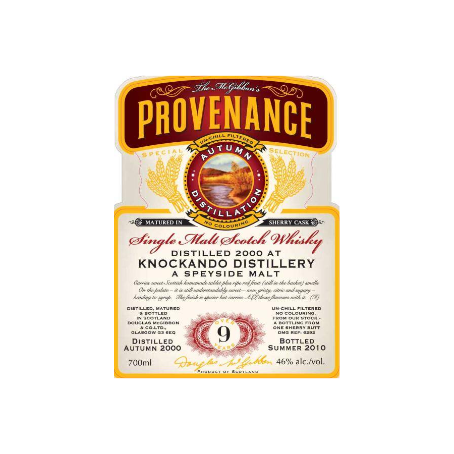 Knockando McGibbon's Provenance 2000 9 Years Single Malt Whisky