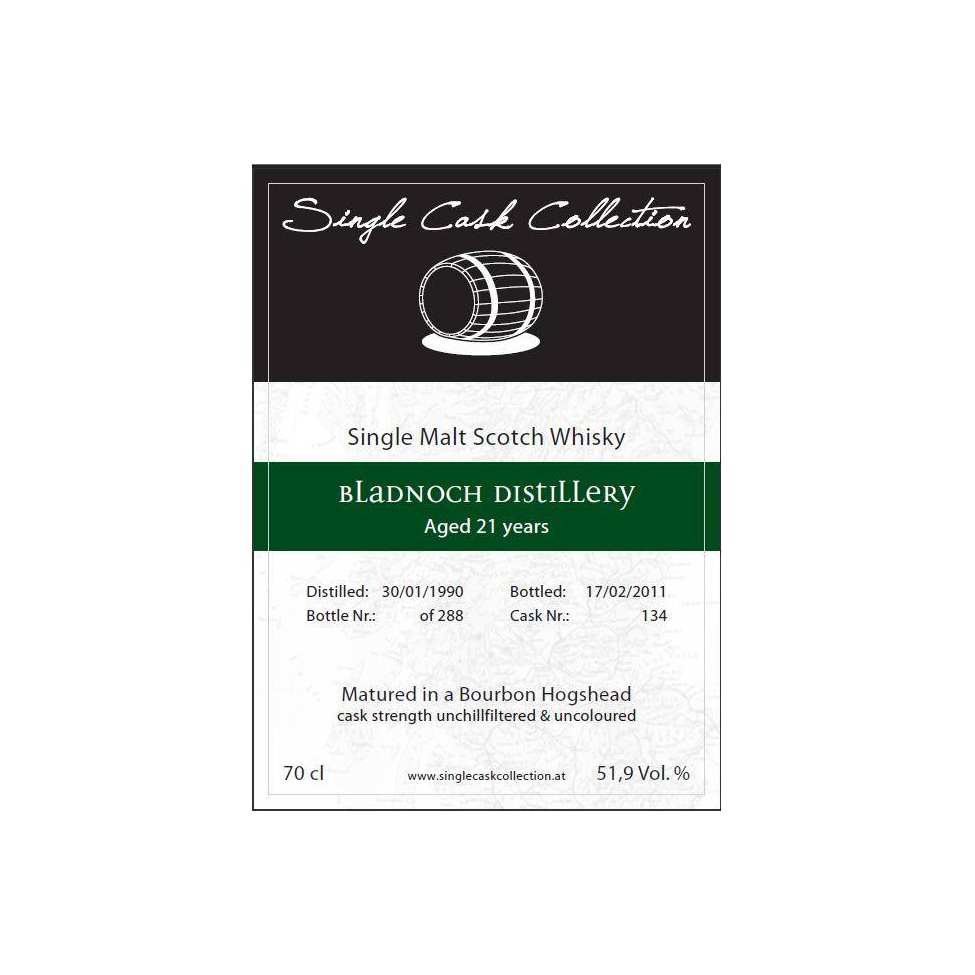 Bladnoch 1990 21 Years Single Malt Whisky 2