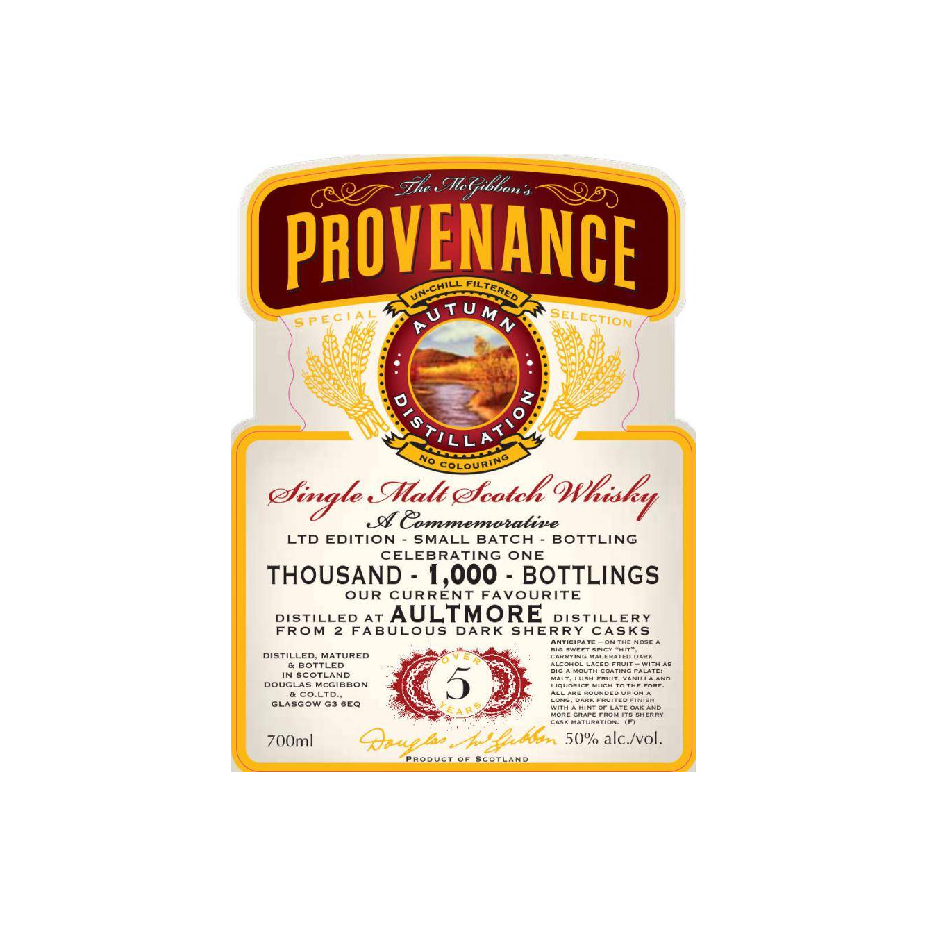 Aultmore McGibbon's Provenance 5 Years Single Malt Whisky 2