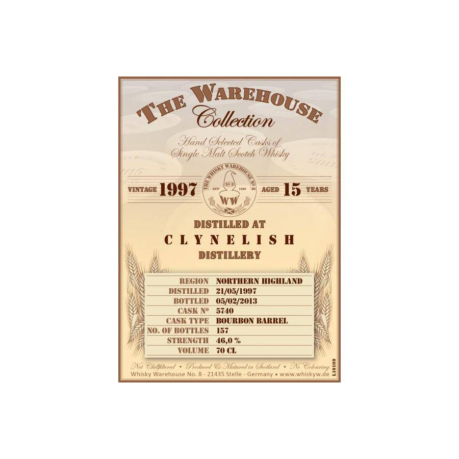 Clynelish 1997 15 Years Single Malt Whisky