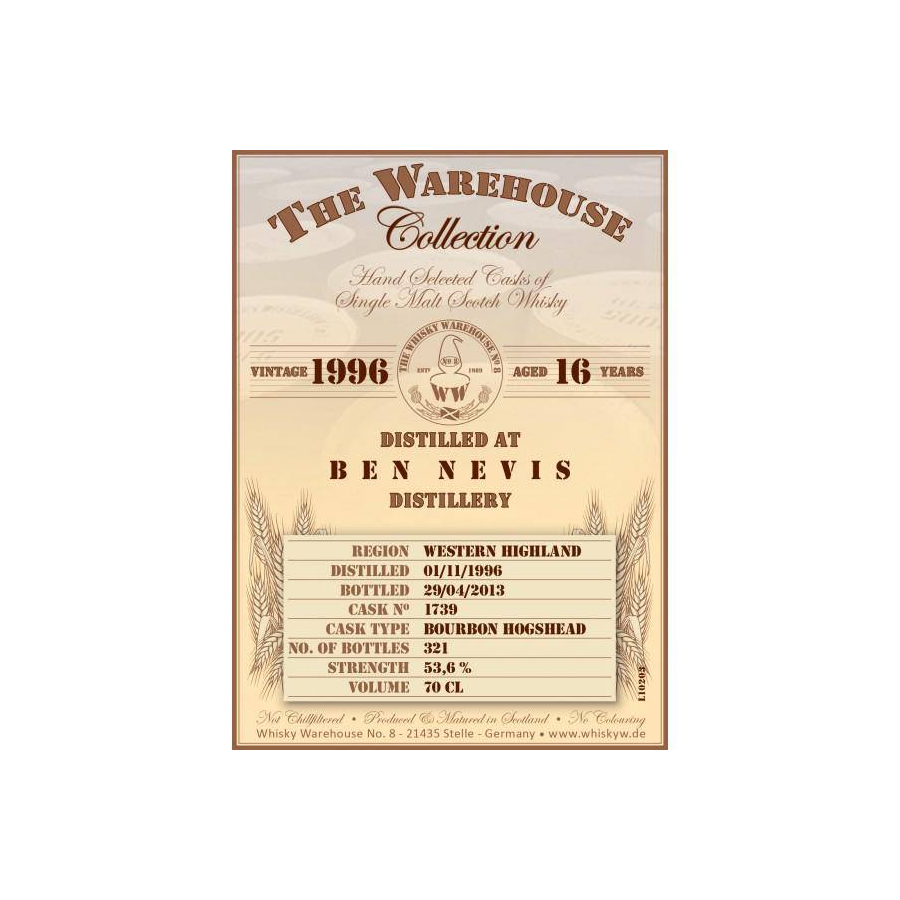 Ben Nevis 1996 16 Years Single Malt Whisky