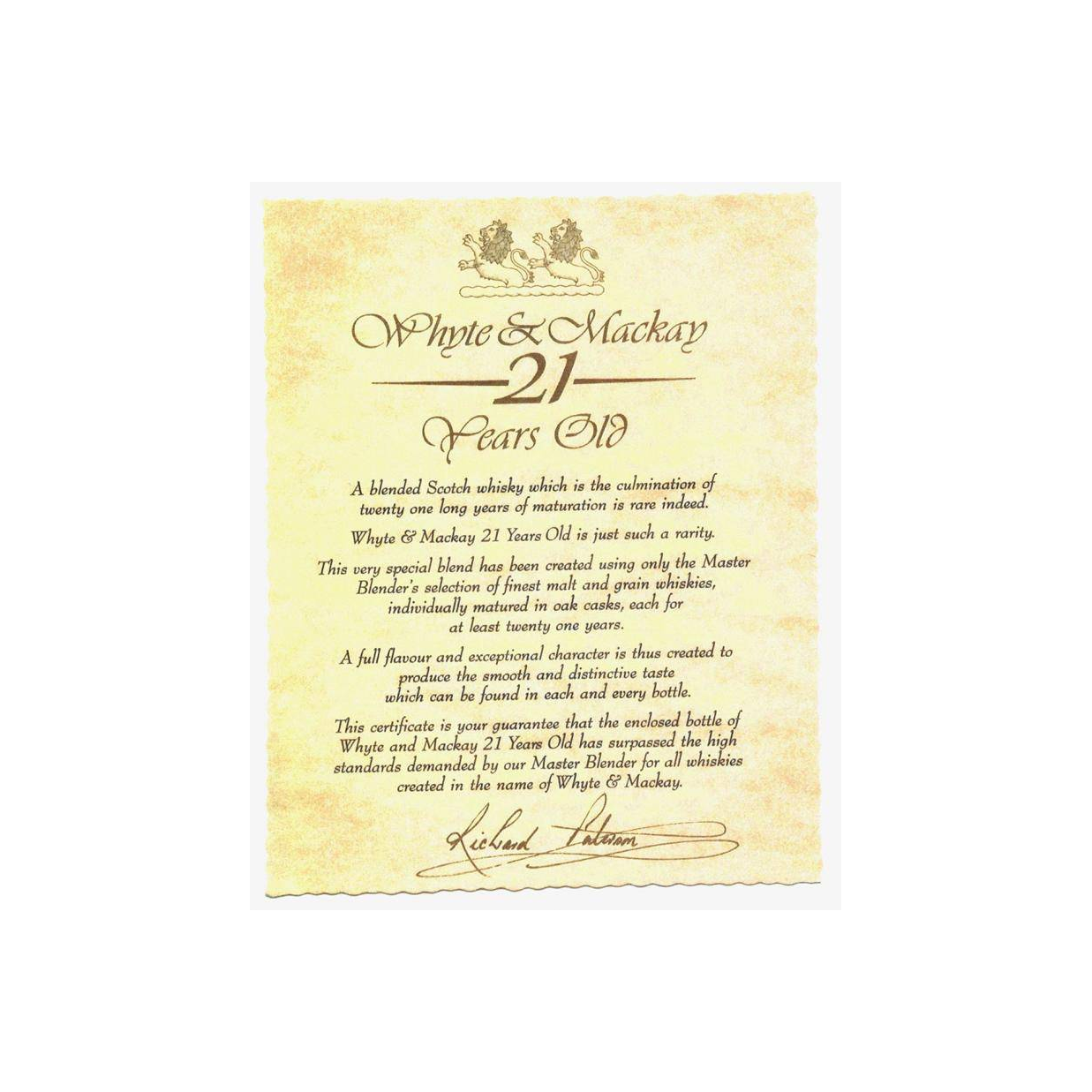 Whyte & Mackay 21 Years Blended Whisky 3