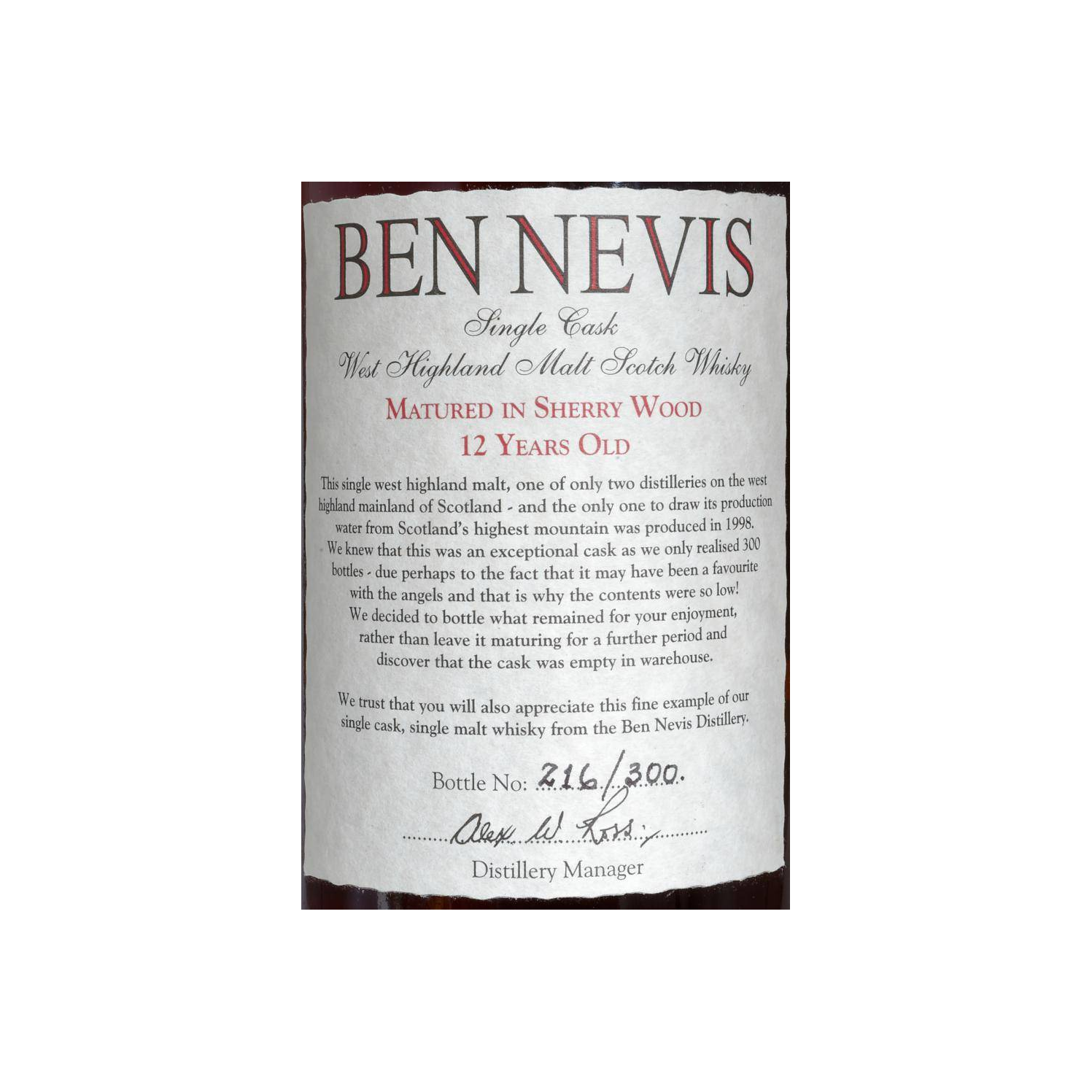 Ben Nevis Single Cask 1998 12 Years Single Malt Whisky 3