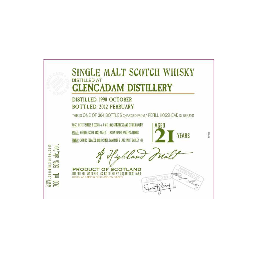 Glencadam Old Malt Cask 1990 21 Years Single Malt Whisky 2