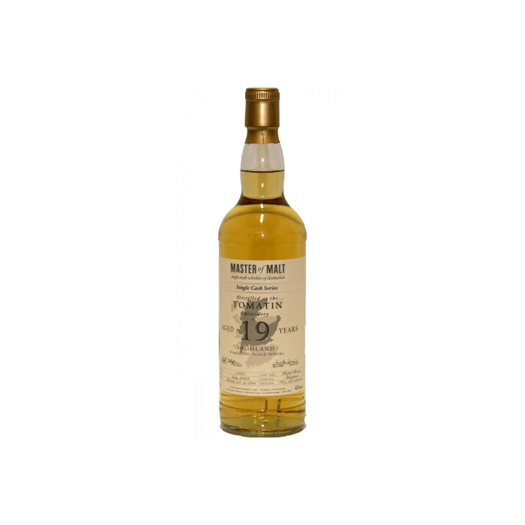 Tomatin Single Cask 1989 19 Years Single Malt Whisky