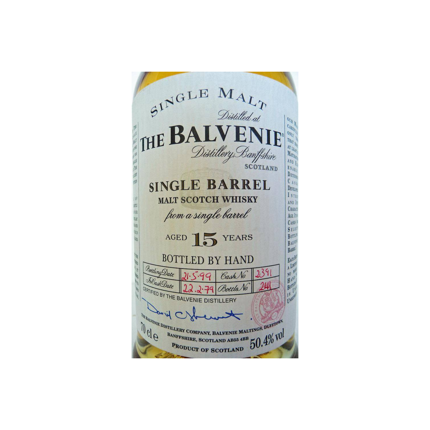 The Balvenie Single Cask 1979 15 Years Single Malt Whisky 2