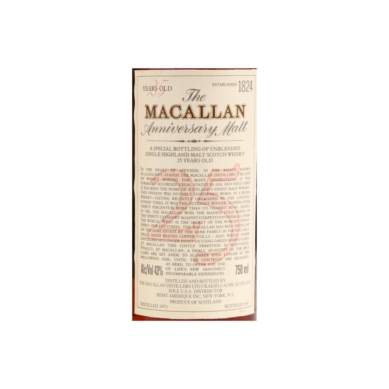 The Macallan 1971 25 Years Single Malt Whisky