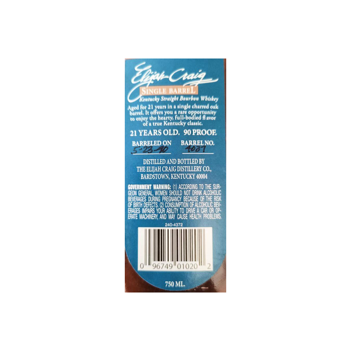 Elijah Craig Single Cask 1990 21 Years Bourbon Whisky 3
