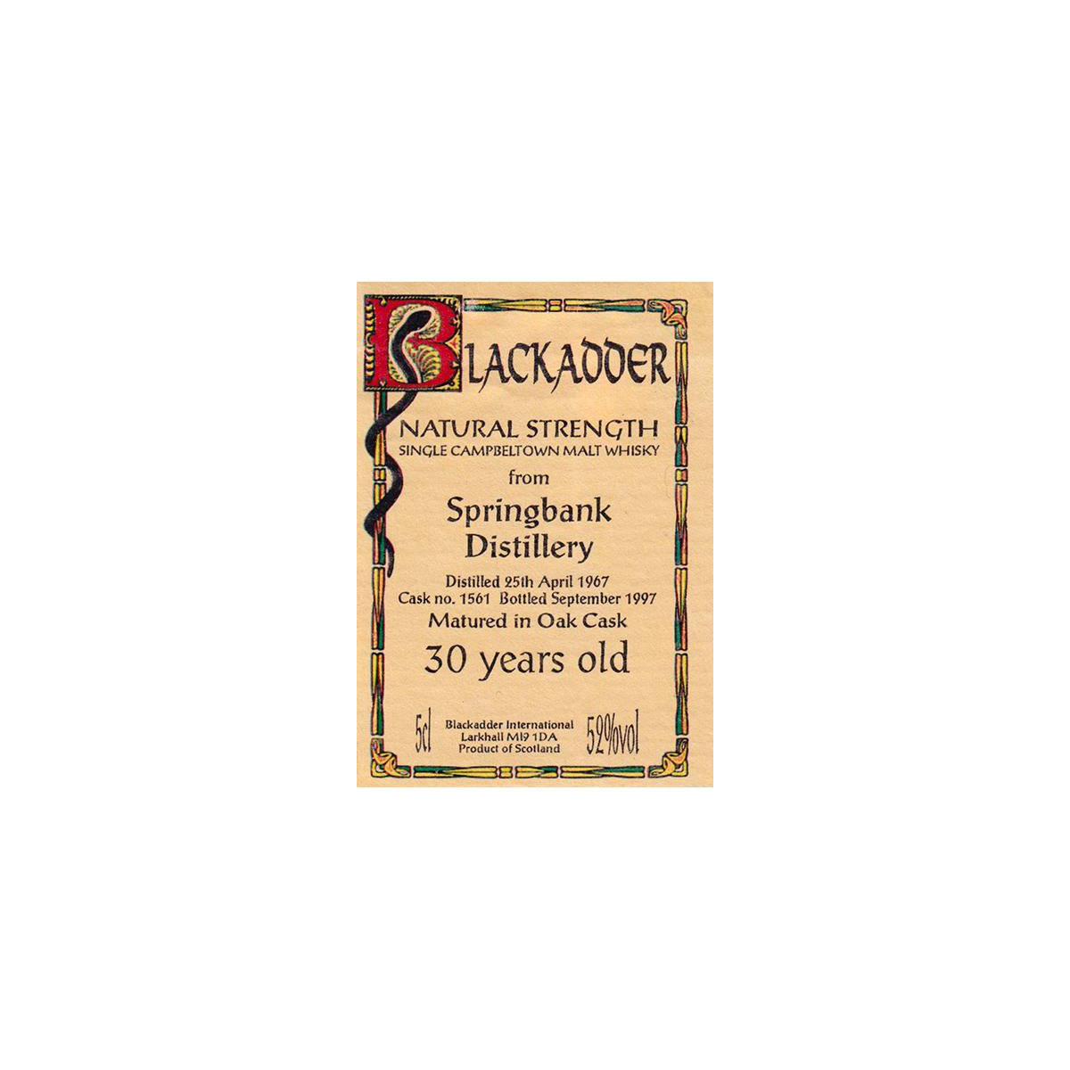 Springbank 1967 30 Years Single Malt Whisky