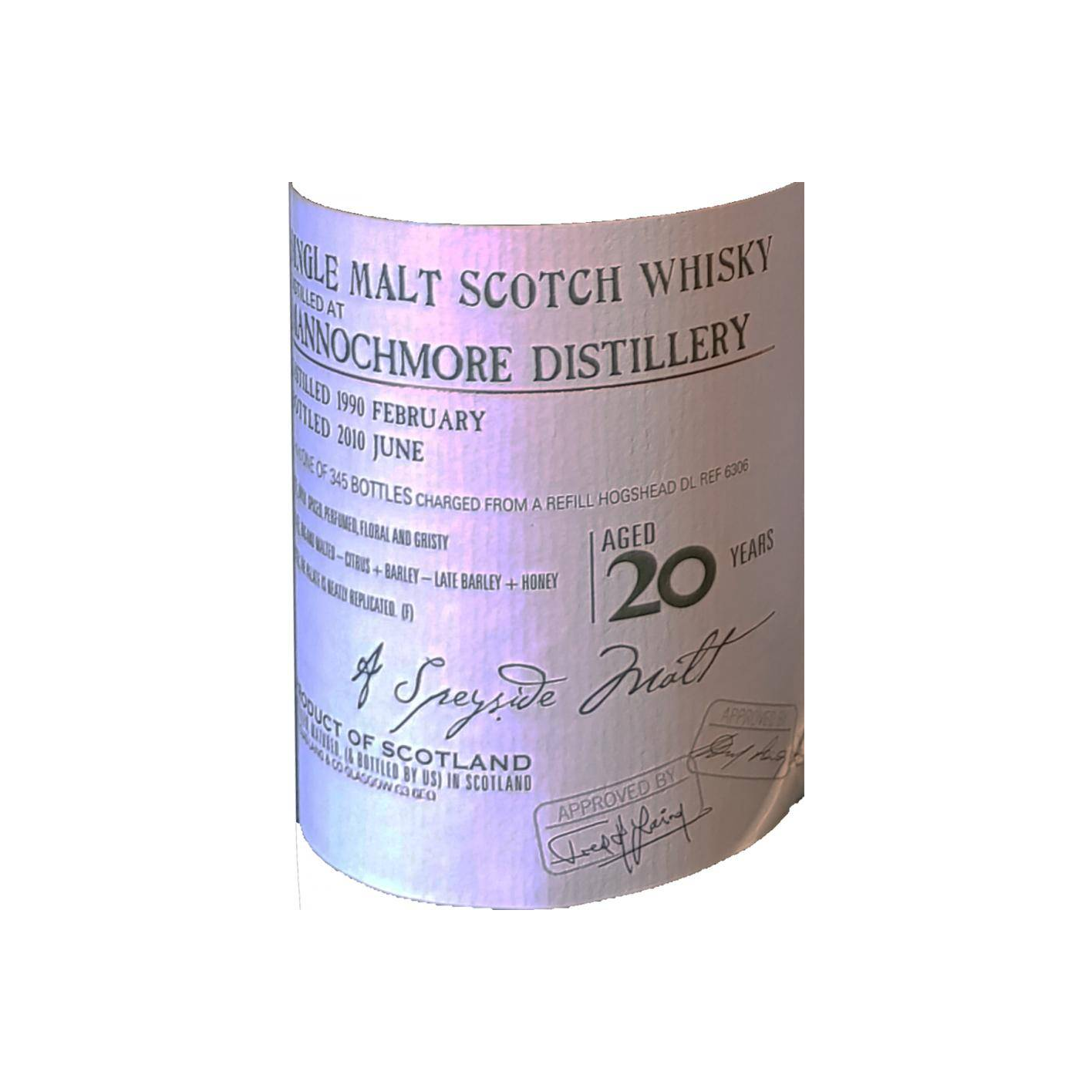 Mannochmore Old Malt Cask 1990 20 Years Single Malt Whisky 2