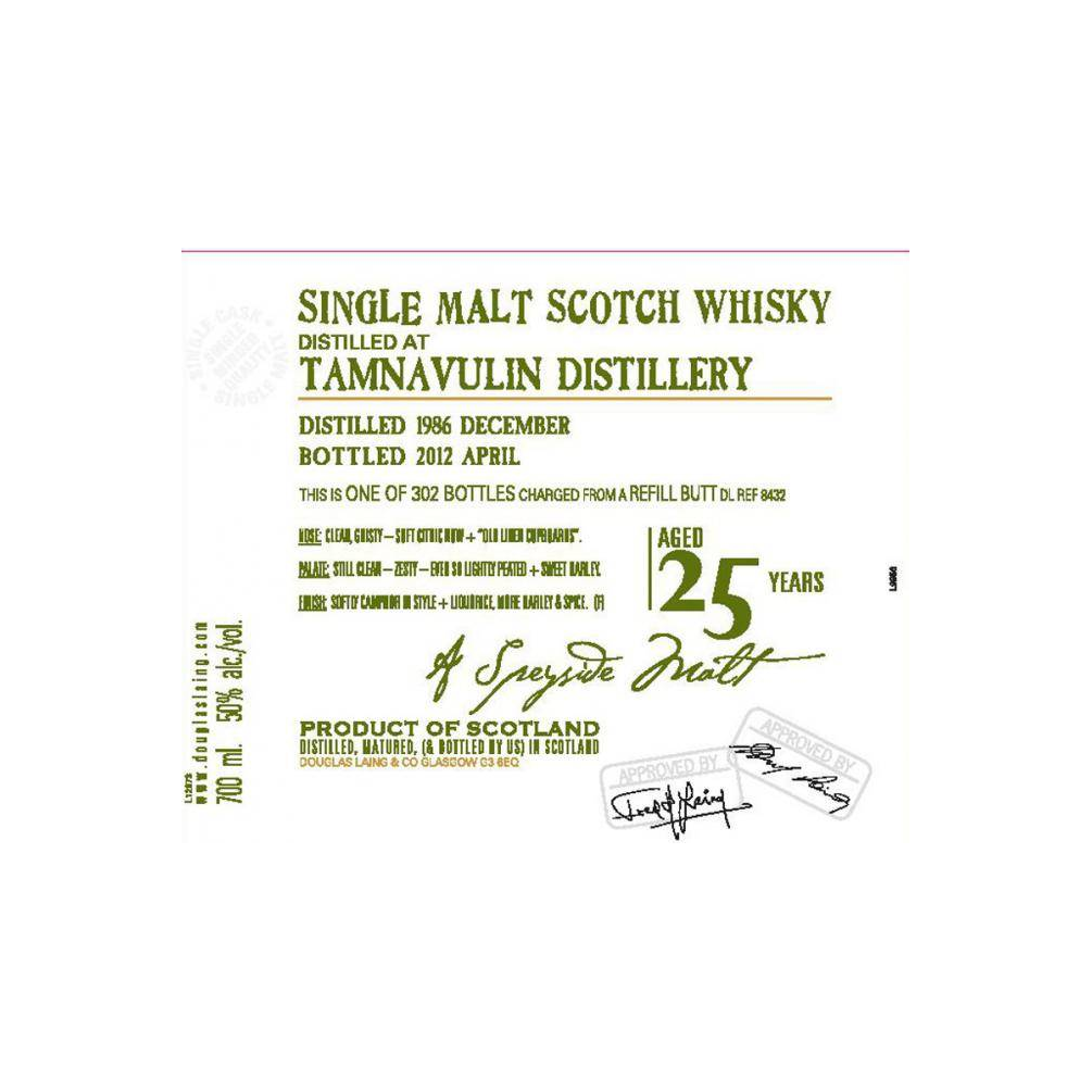 Tamnavulin Old Malt Cask 1986 25 Years Single Malt Whisky 2