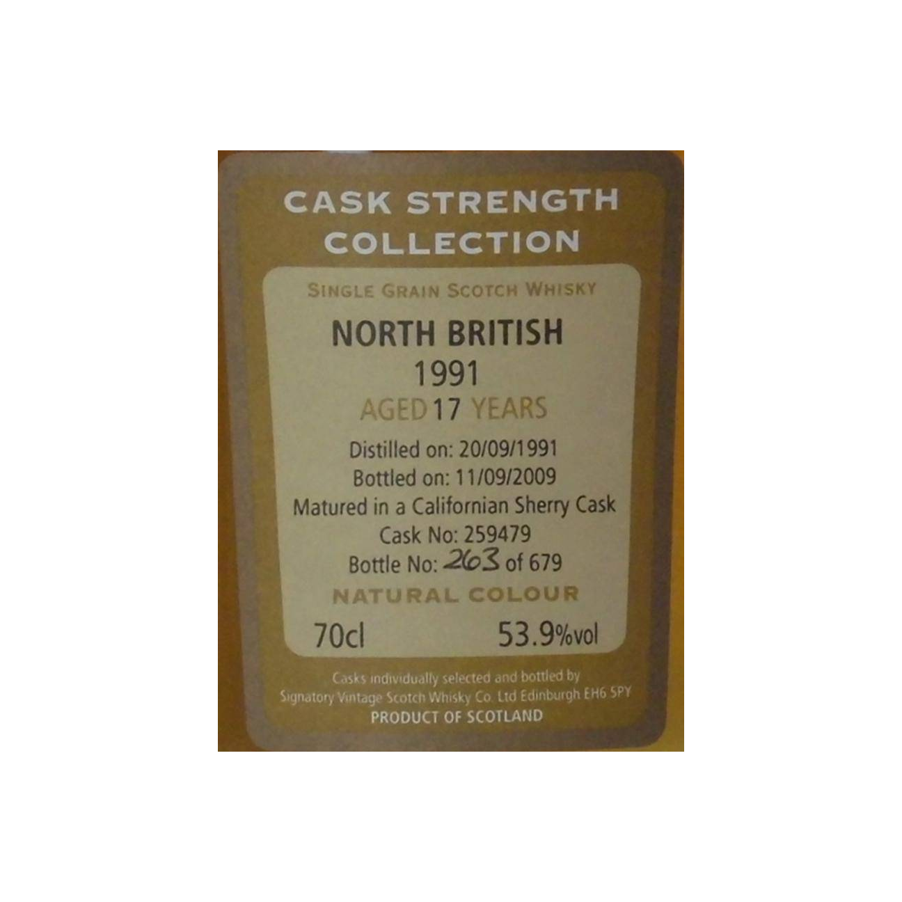 North British Cask Strength Collection 1991 17 Years Single Grain Whisky 2