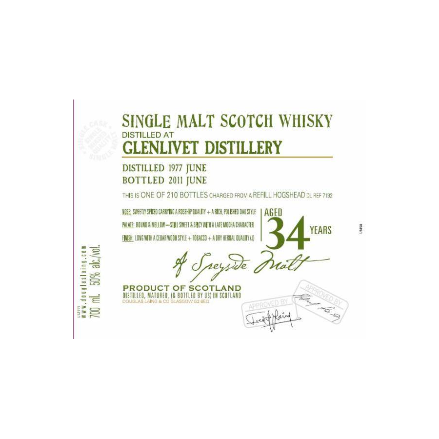 The Glenlivet Old Malt Cask 1977 34 Years Single Malt Whisky 2