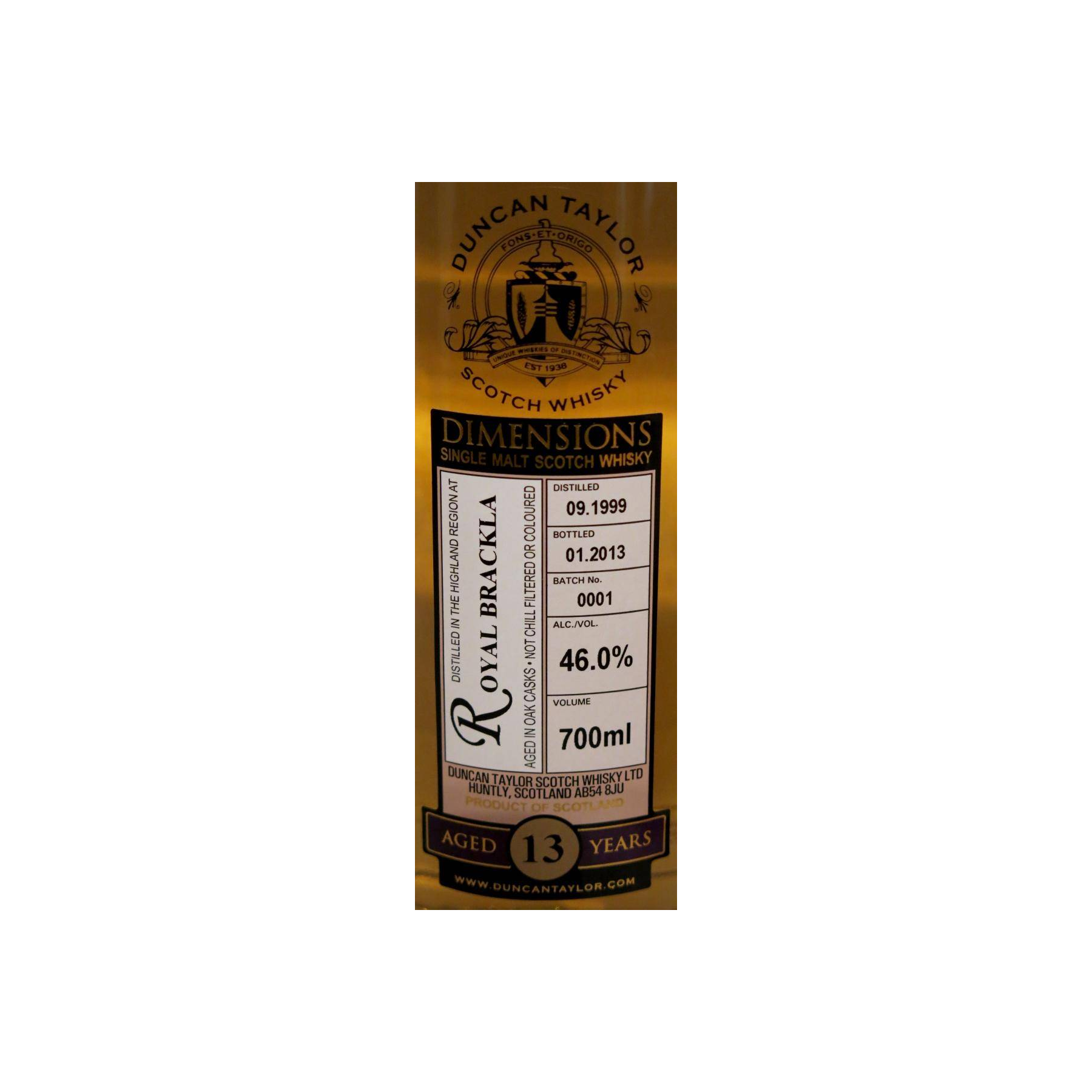 Royal Brackla Dimensions 1999 13 Years Single Malt Whisky 2