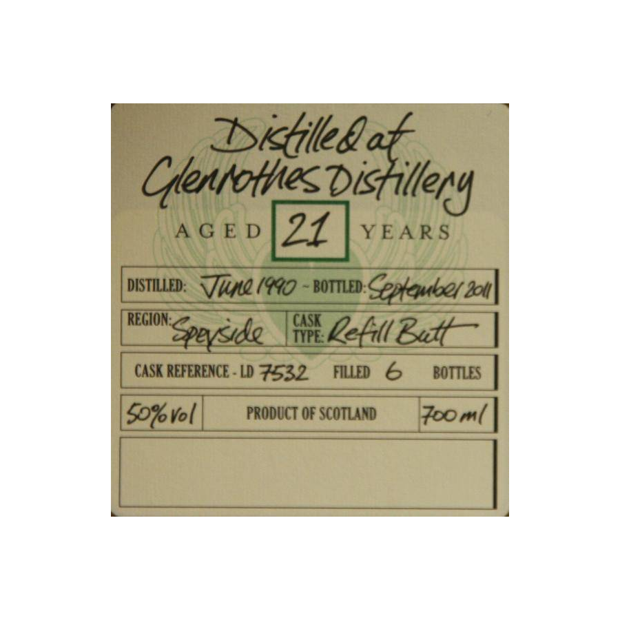The Glenrothes 1990 21 Years Single Malt Whisky