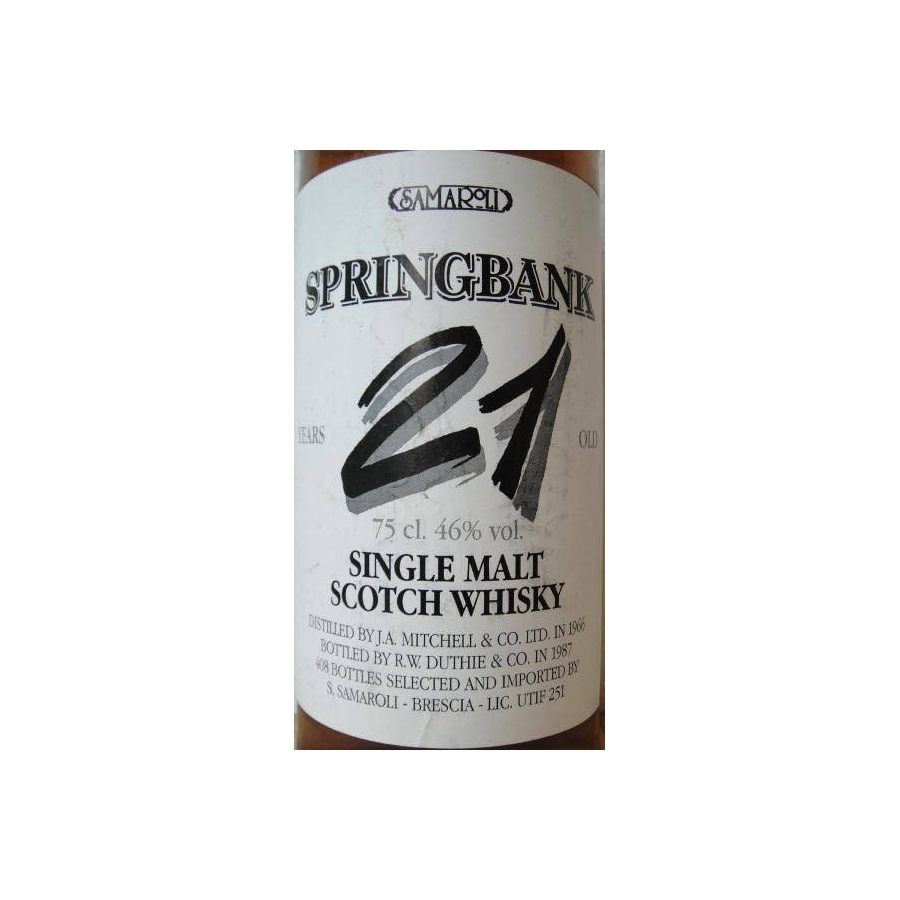 Springbank 1966 21 Years Single Malt Whisky 2