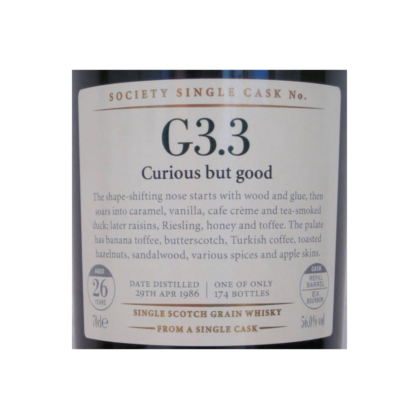 The Scotch Malt Whisky Society 1986 26 Years Single Grain Whisky 2