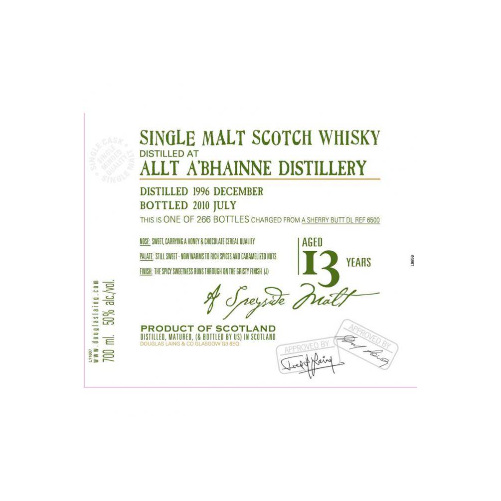 Allt-A-Bhainne Old Malt Cask 1996 13 Years Single Malt Whisky