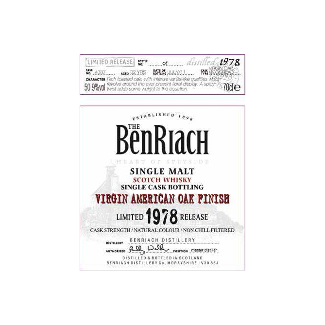 BenRiach 1978 32 Years Single Malt Whisky 2