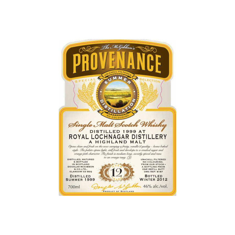 Royal Lochnagar McGibbon's Provenance 1999 12 Years Single Malt Whisky