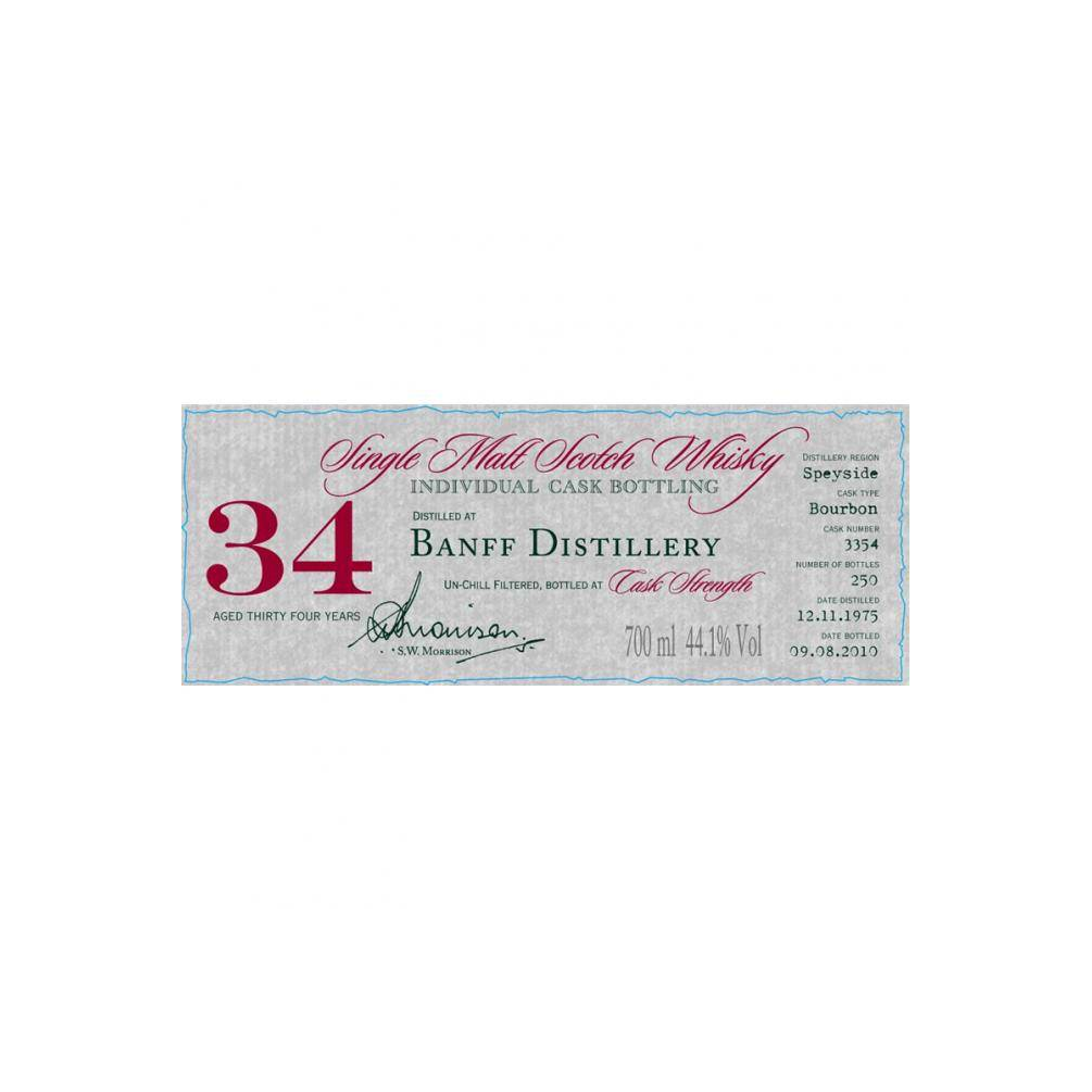Banff Individual Cask Bottling 1975 34 Years Single Malt Whisky 2