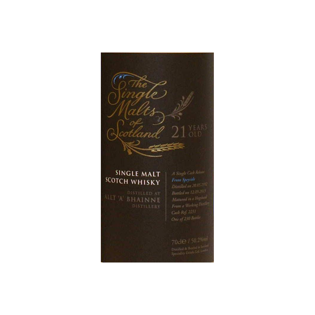 Allt-A-Bhainne The Single Malts of Scotland 1992 21 Years Single Malt Whisky 2