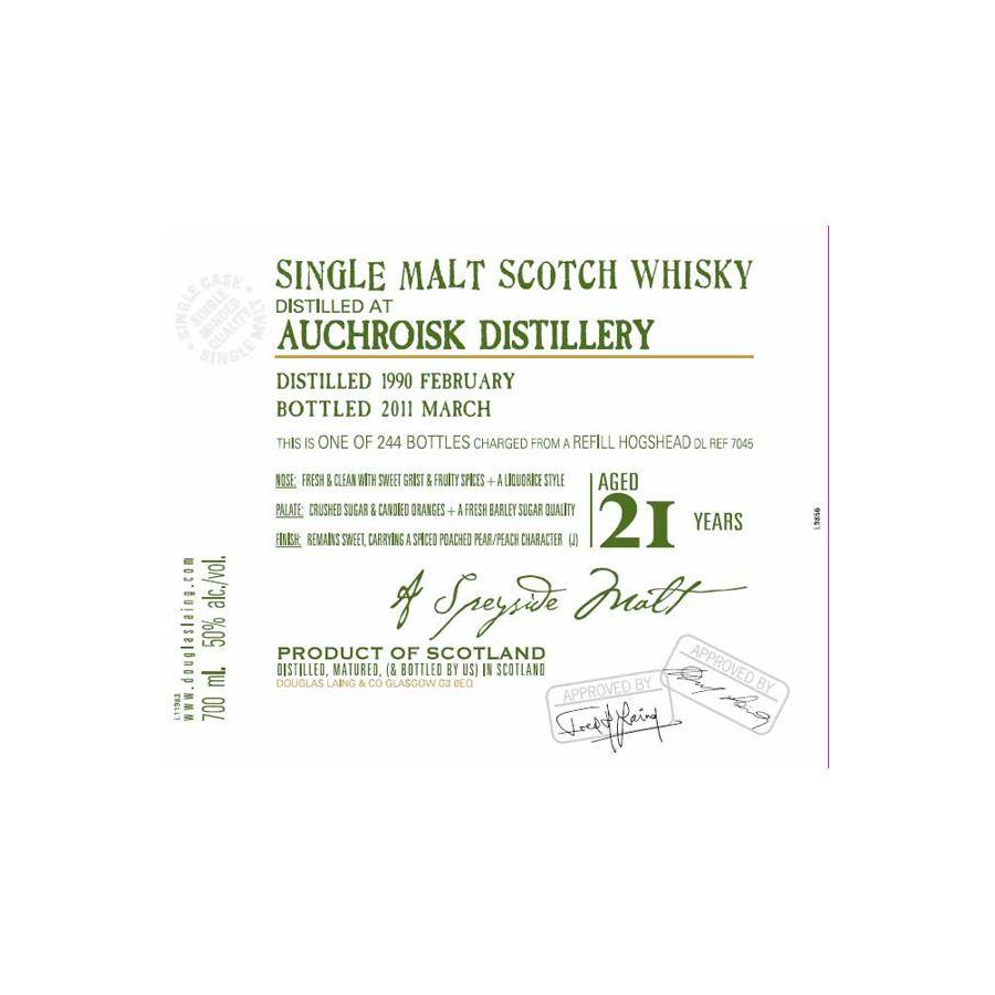 Auchroisk Old Malt Cask 1990 21 Years Single Malt Whisky 2