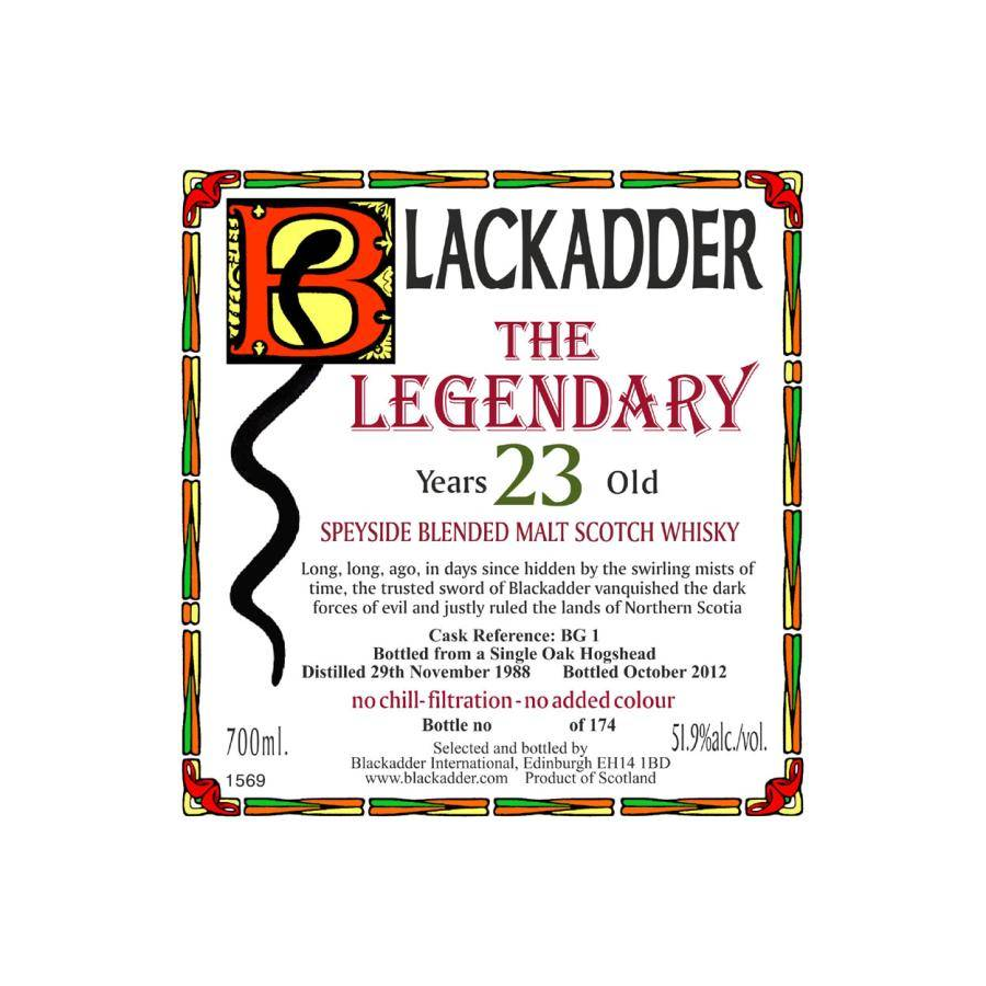Blackadder 1988 23 Years Blended Malt Whisky