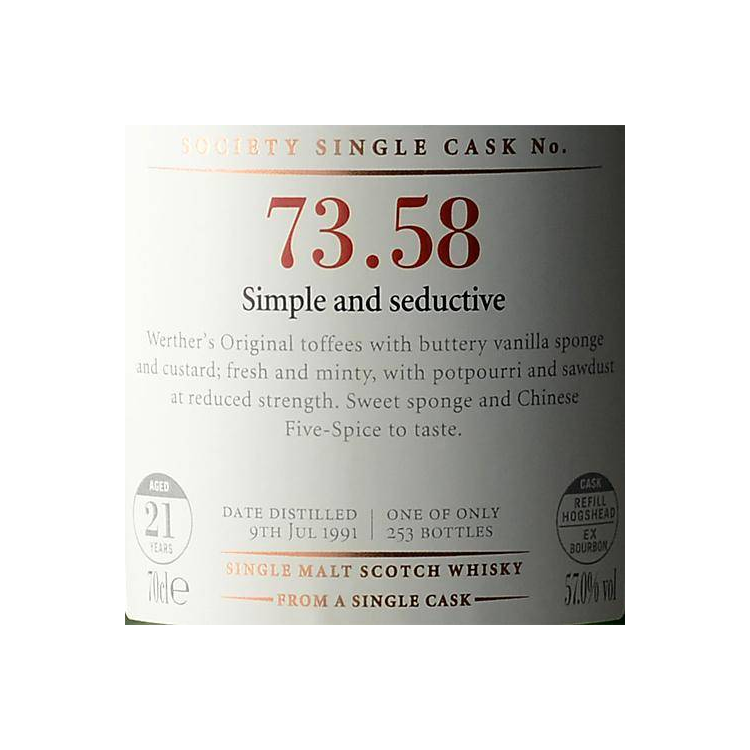 The Scotch Malt Whisky Society 1991 21 Years Single Malt Whisky 2