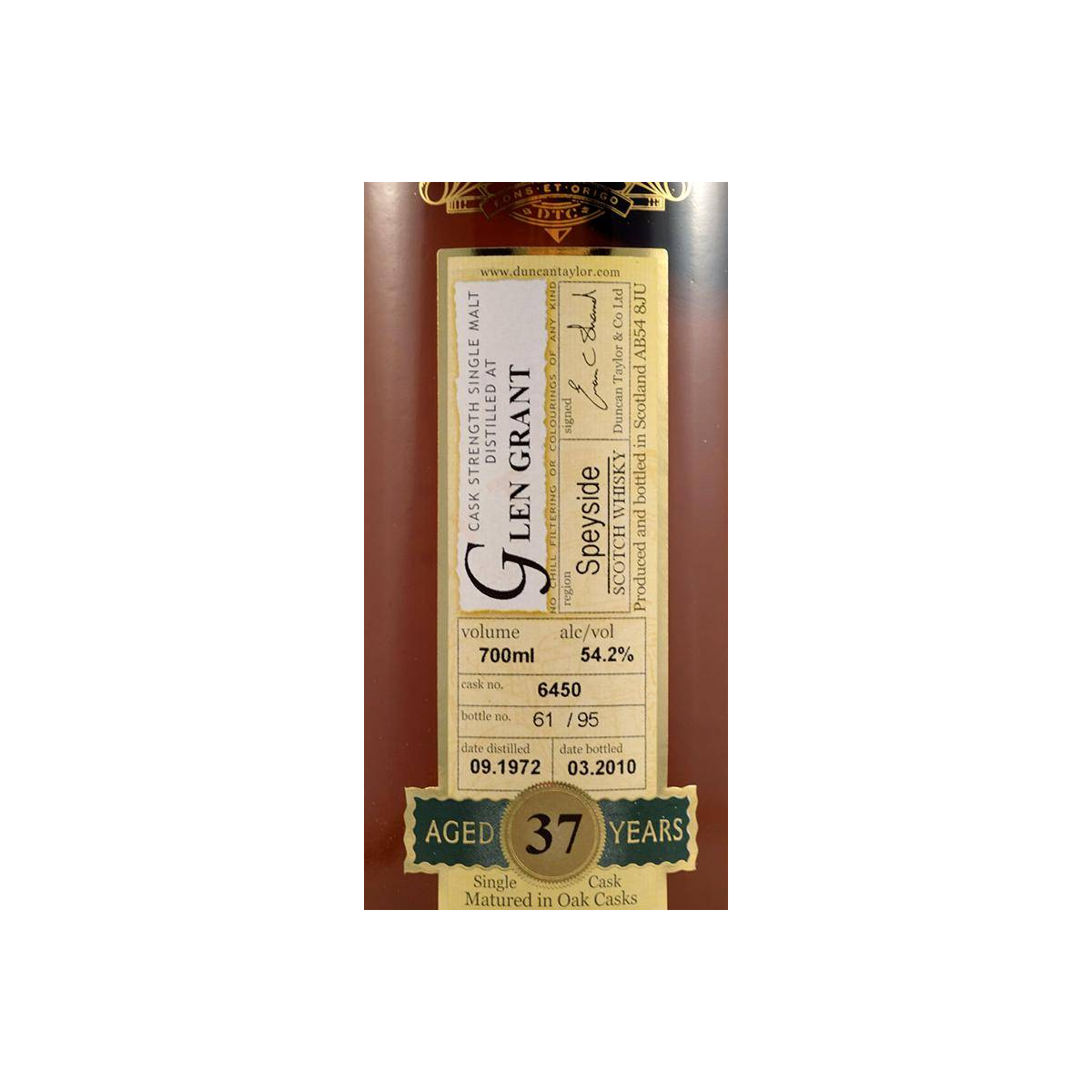 Glen Grant Rare Auld 1972 37 Years Single Malt Whisky 3