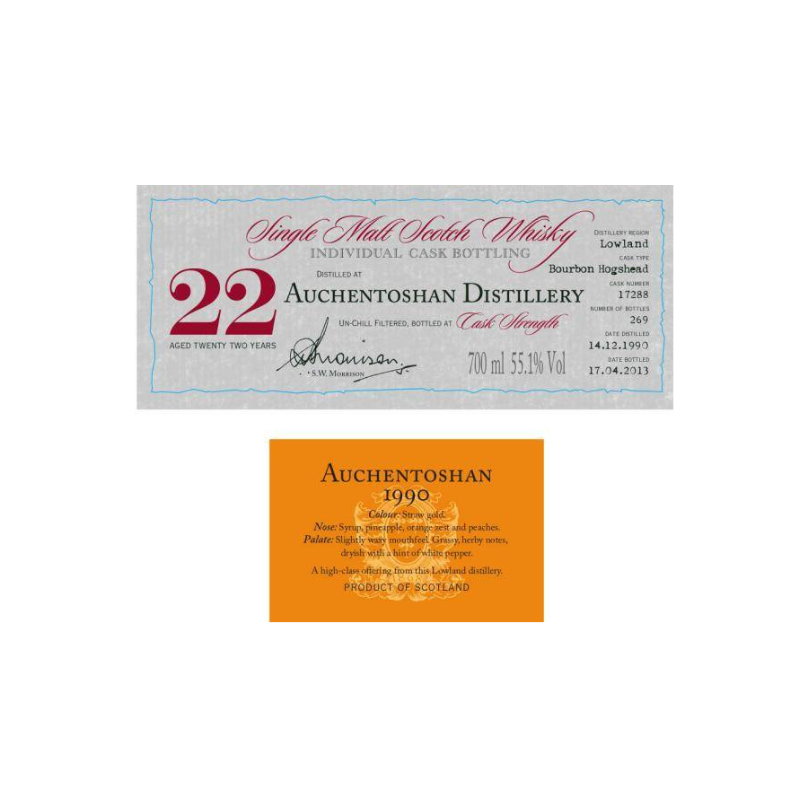 Auchentoshan Individual Cask Bottling 1990 22 Years Single Malt Whisky 2