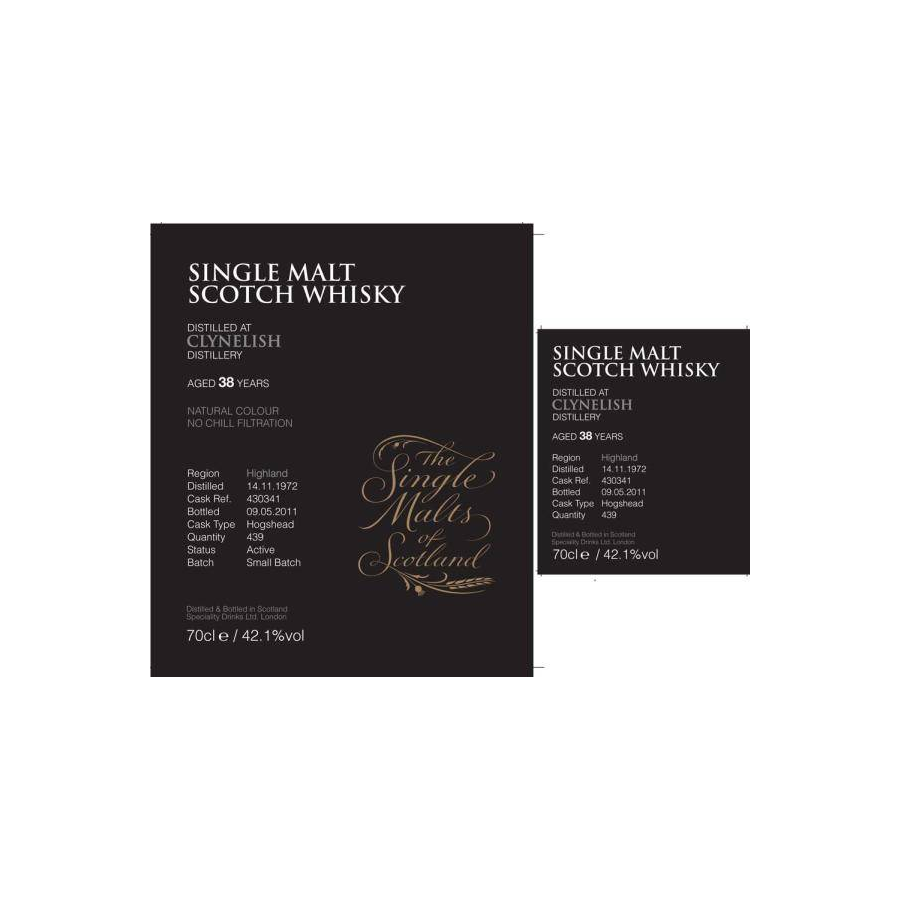 Clynelish The Single Malts of Scotland 1972 38 Years Single Malt Whisky 2