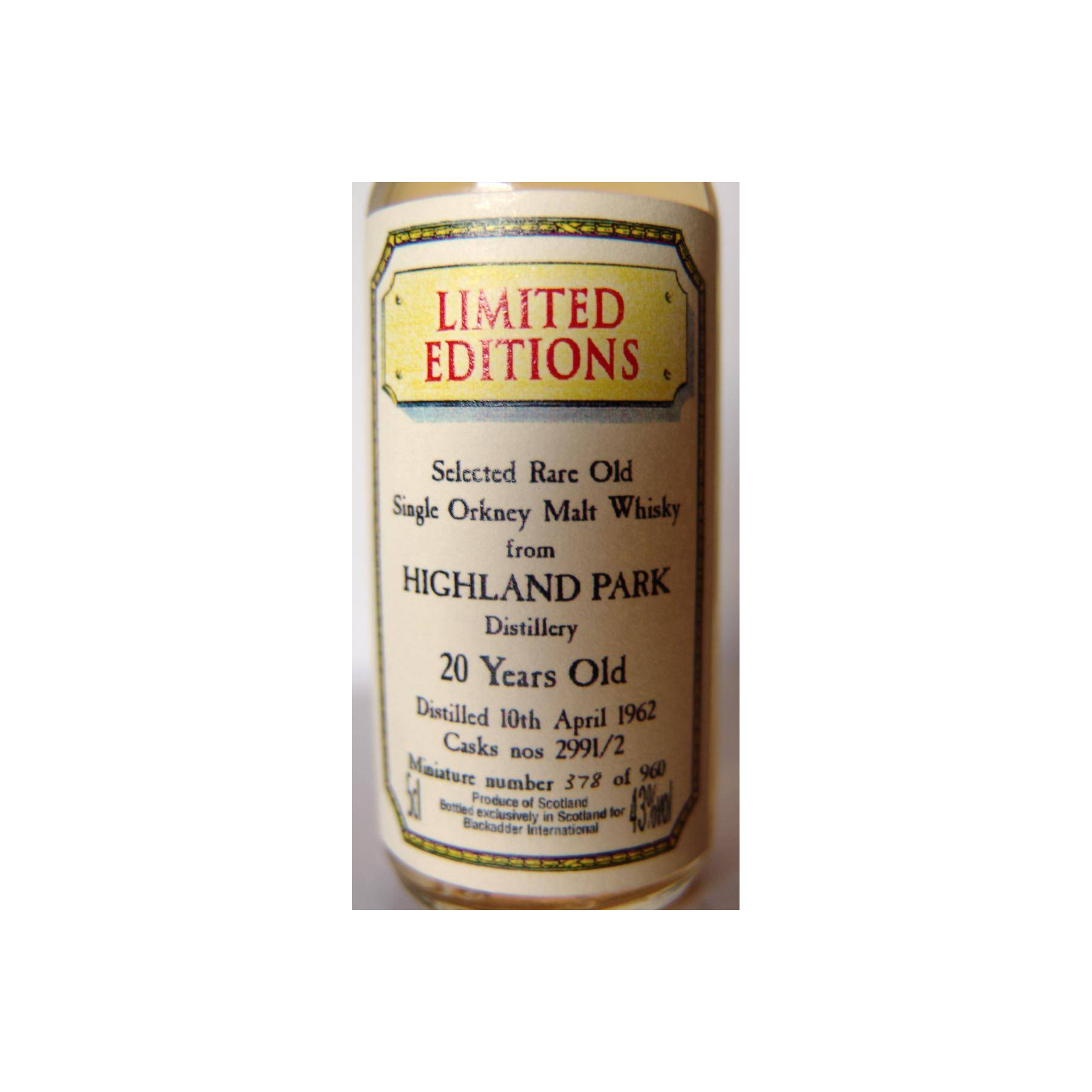 Highland Park 1962 20 Years Single Malt Whisky 2