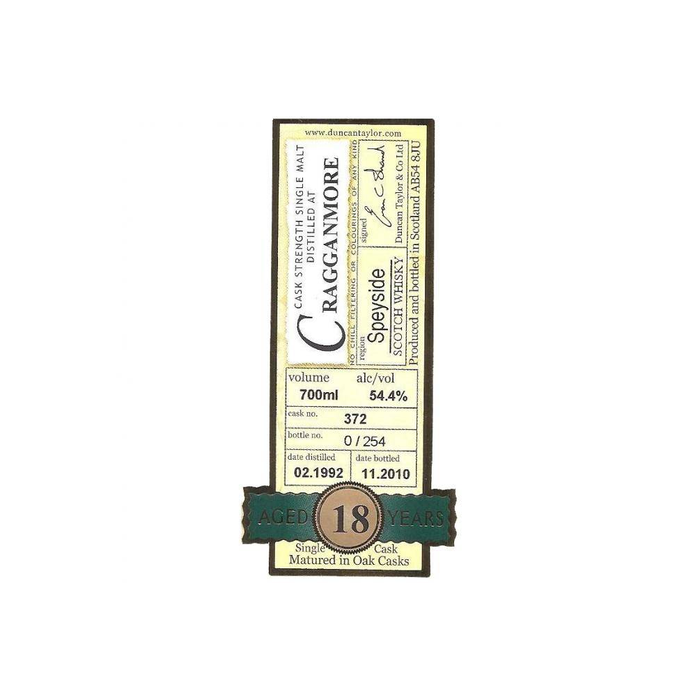 Cragganmore Rare Auld 1992 18 Years Single Malt Whisky