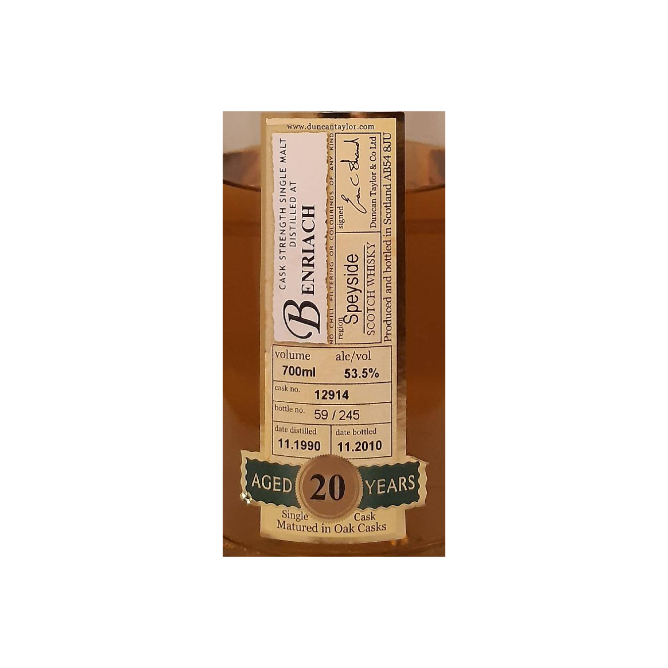 BenRiach Rare Auld 1990 20 Years Single Malt Whisky
