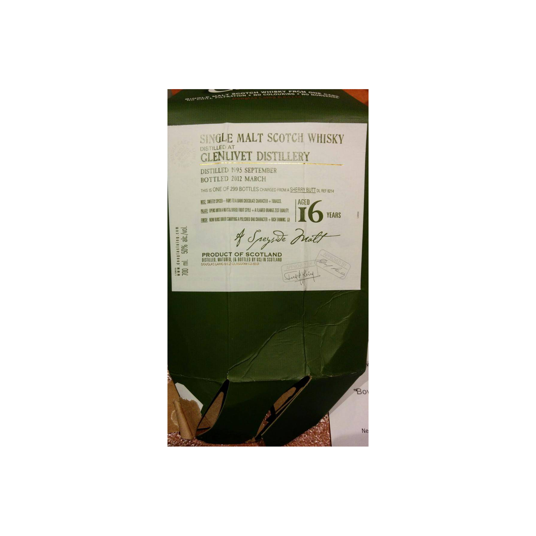 The Glenlivet Old Malt Cask 1995 16 Years Single Malt Whisky 2