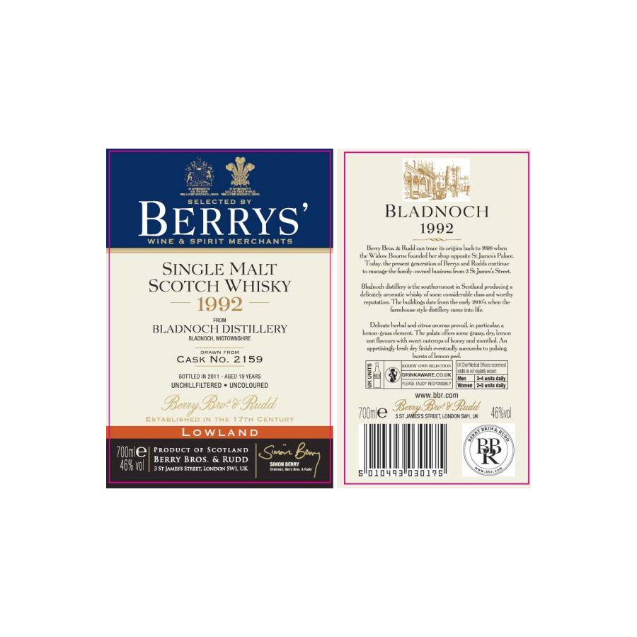 Bladnoch 1992 19 Years Single Malt Whisky