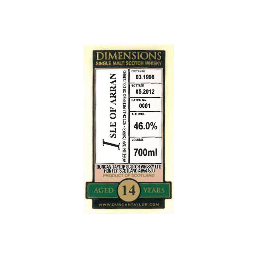 Arran Dimensions 1998 14 Years Single Malt Whisky