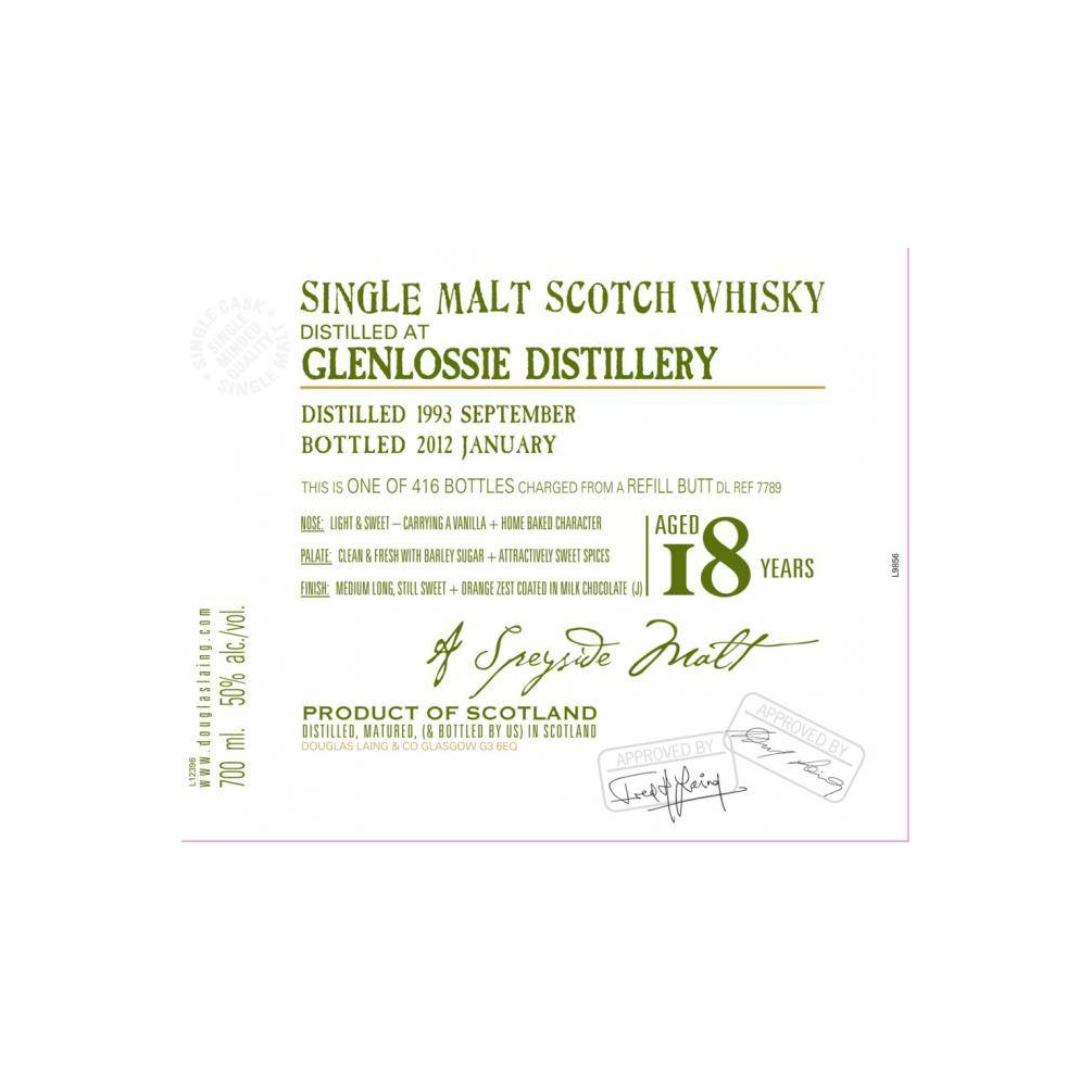 Glenlossie Old Malt Cask 1993 18 Years Single Malt Whisky 2