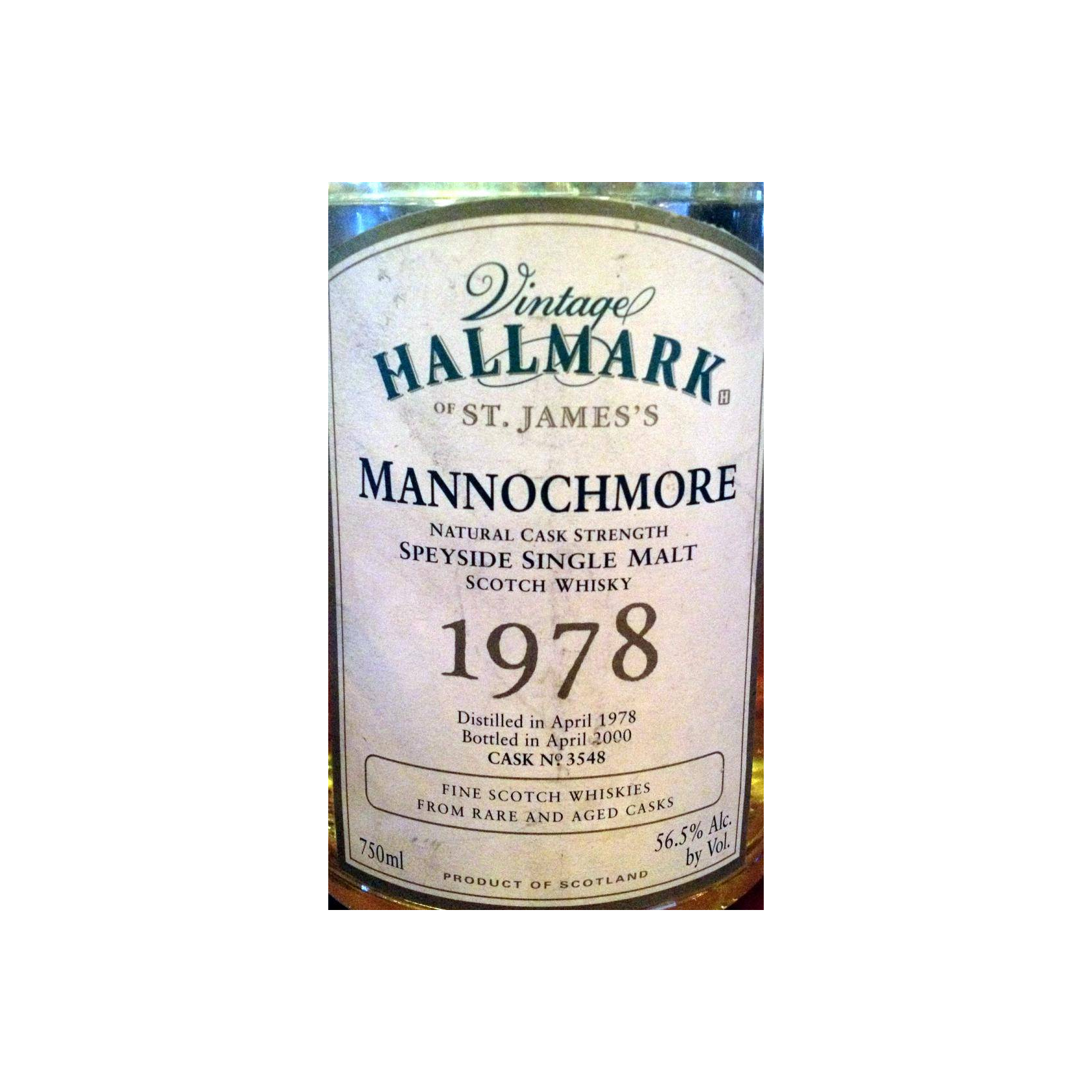 Mannochmore 1978 22 Years Single Malt Whisky