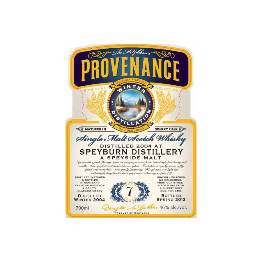 Spey McGibbon's Provenance 2004 7 Years Single Malt Whisky