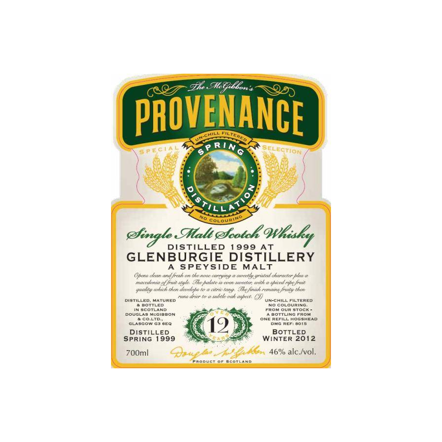 Glenburgie McGibbon's Provenance 1999 12 Years Single Malt Whisky